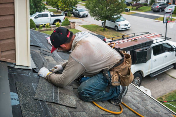 Professional Storm Damage Roof Repair technician working in Pilot Point, TX